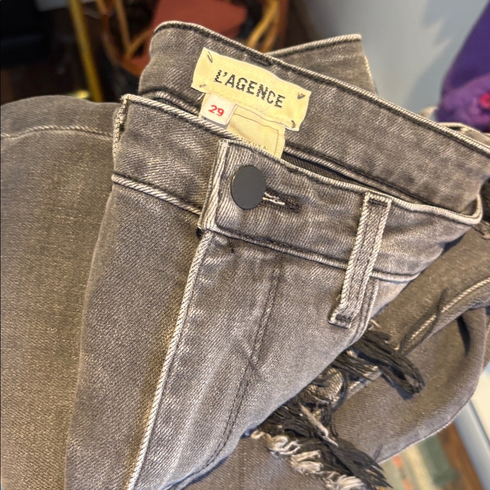 L'AGENCE Women's Washed Gray Denim Jeans